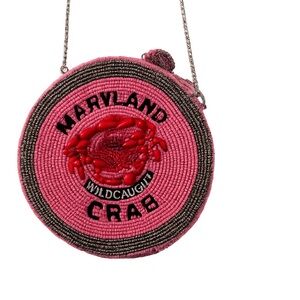 T.J.Maxx Pink Beaded Maryland Crab Crossbody Bag